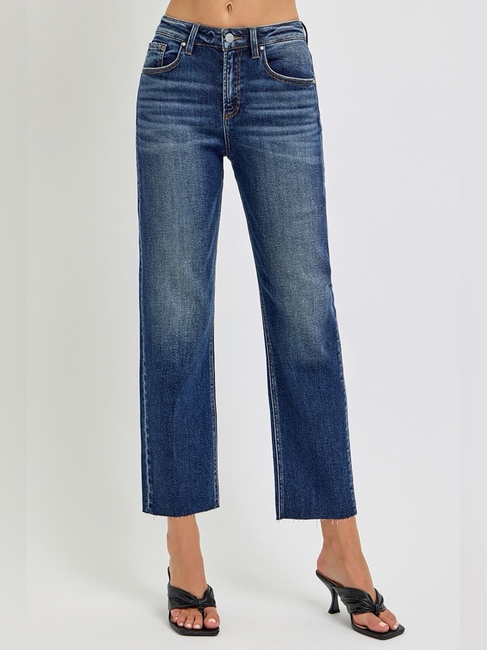 RDP5906 DARK Risen High Rise Slim Barrel Jeans